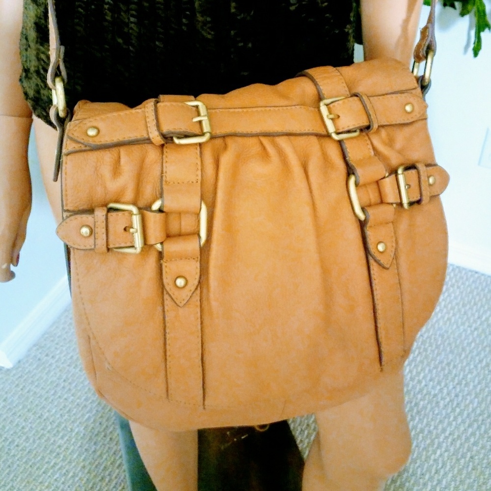 Vince Camuto all leather large crossbody purse bag